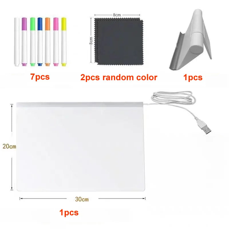 Magic Glow Kids Drawing Board: Reusable LCD Tablet, Erasable Light-Up Doodle Pad for Ages 3-6+ | Fun Educational Toy Menu Board