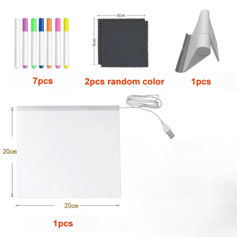Magic Glow Kids Drawing Board: Reusable LCD Tablet, Erasable Light-Up Doodle Pad for Ages 3-6+ | Fun Educational Toy Menu Board