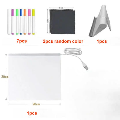 Magic Glow Kids Drawing Board: Reusable LCD Tablet, Erasable Light-Up Doodle Pad for Ages 3-6+ | Fun Educational Toy Menu Board